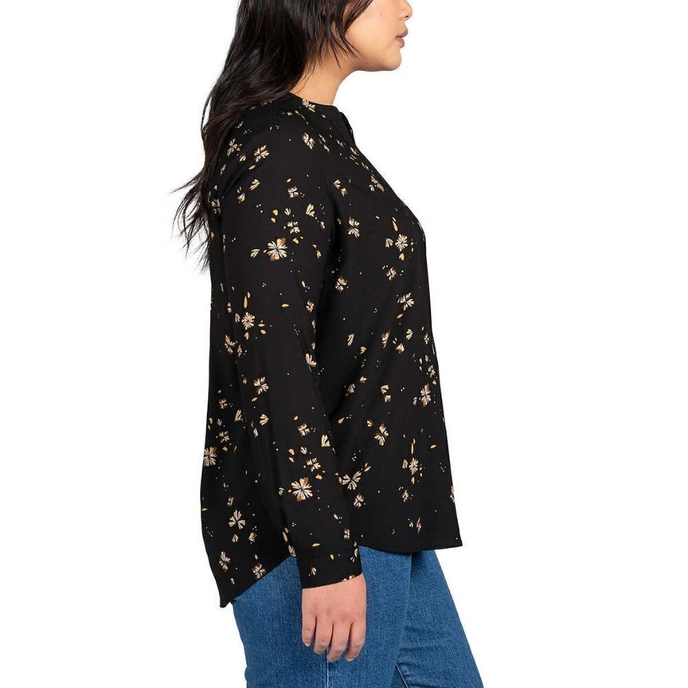NWT Hilary Radley Women's Floral Print Relaxed Fit Long Sleeve Top Blouse - Picture 2 of 6